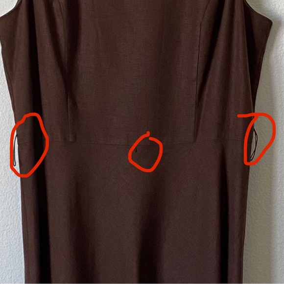 JESSICA HOWARD Linen Blend Midi Dress Quiet Luxury Minimalist Capsule Sz 12 - Picture 3 of 5